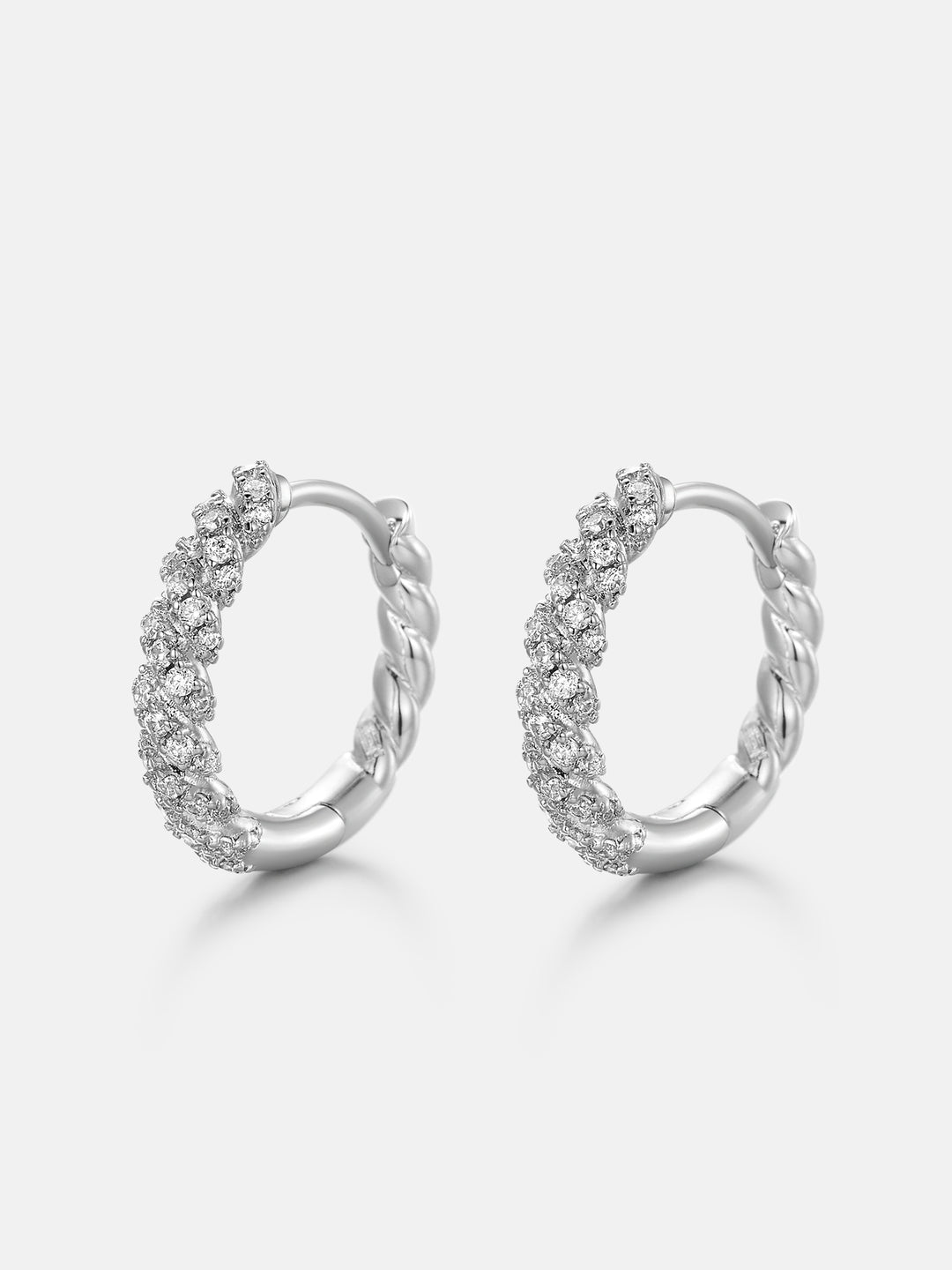 Moissanite Rope Twist Hoop Earrings