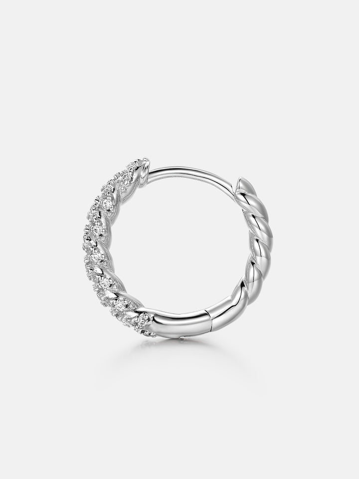Moissanite Rope Twist Hoop Earrings