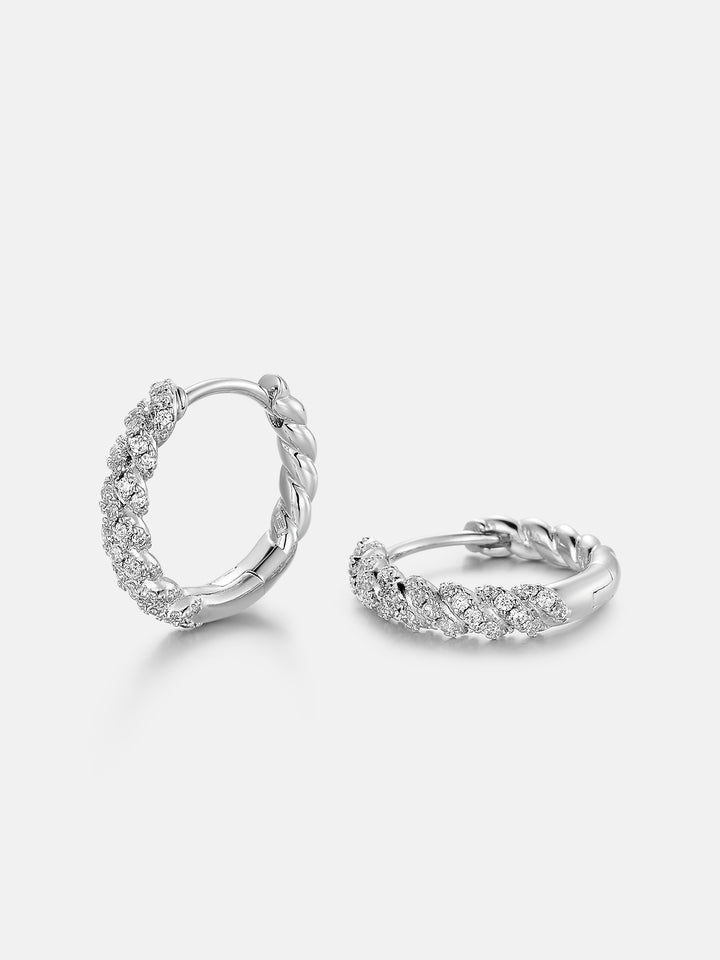 Moissanite Rope Twist Hoop Earrings