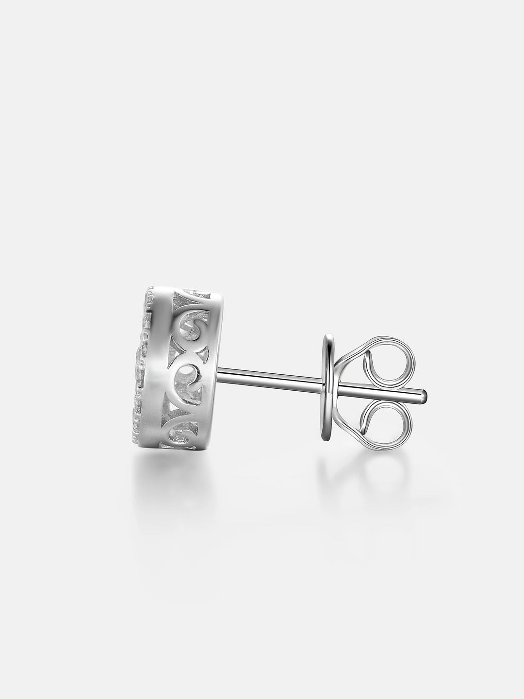 Moissanite Round Cut Halo Cluster Earrings