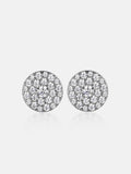 Moissanite Round Cut Halo Cluster Earrings