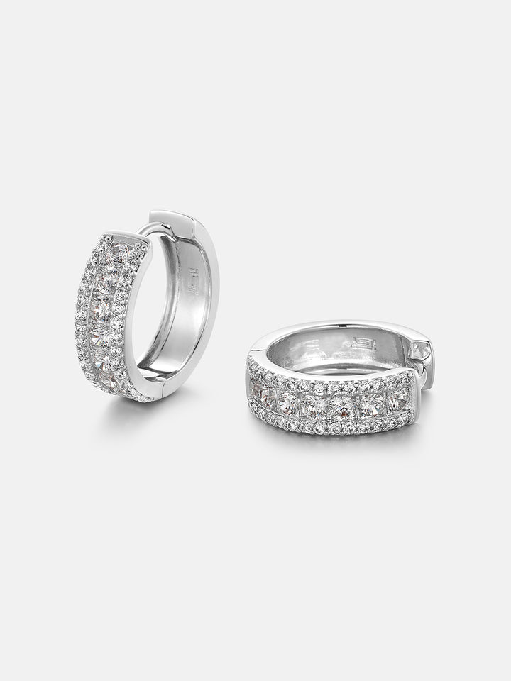 Moissanite Round Cut Hoop Earrings