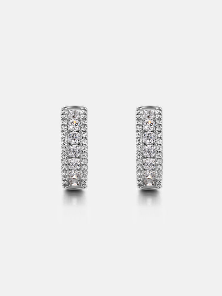 Moissanite Round Cut Hoop Earrings