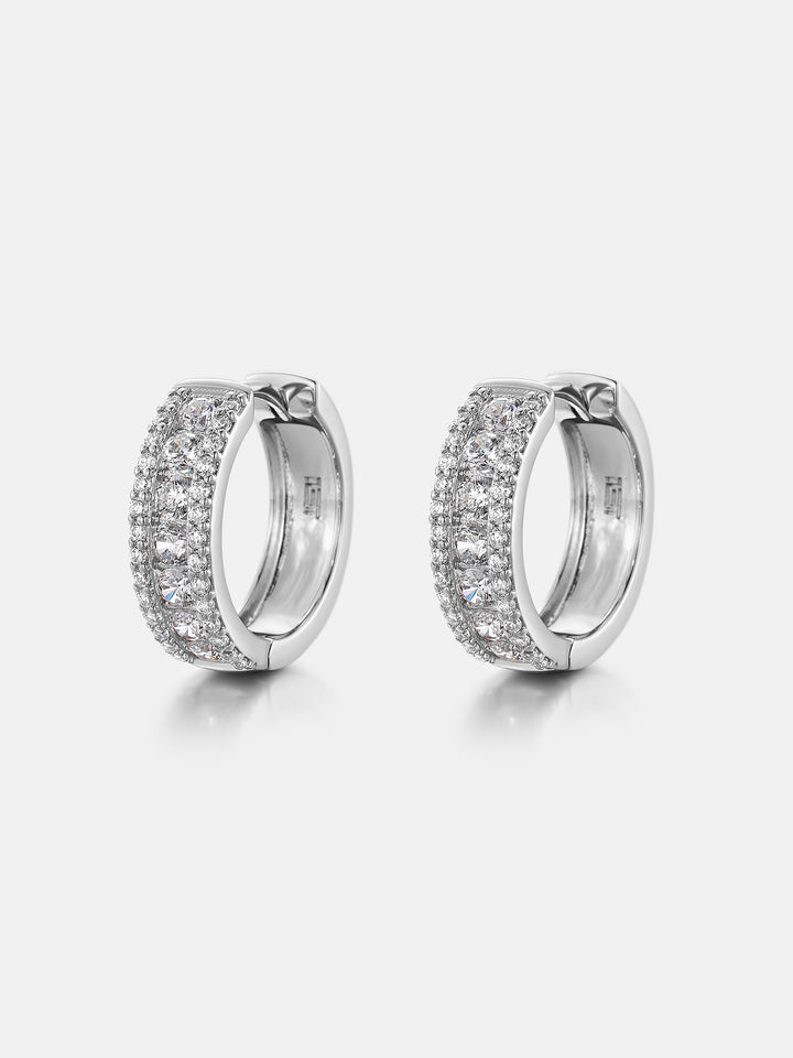 Moissanite Round Cut Hoop Earrings