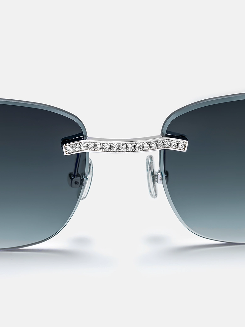 Moissanite Rounded Rectangle Sunglasses