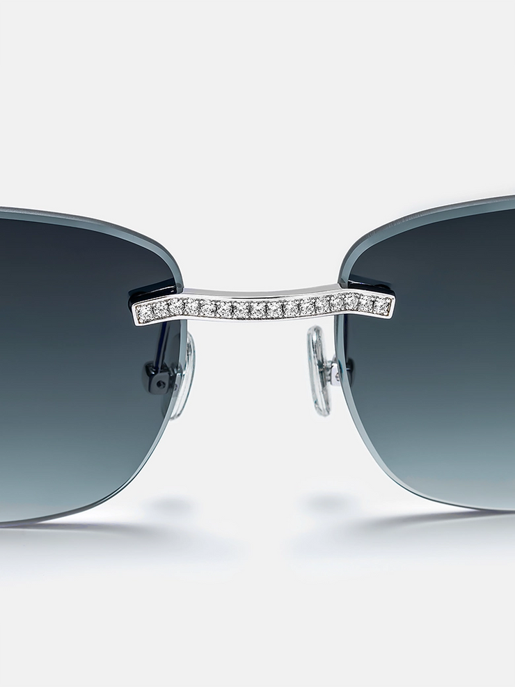 Made To Order Moissanite Rounded Rectangle Sunglasses