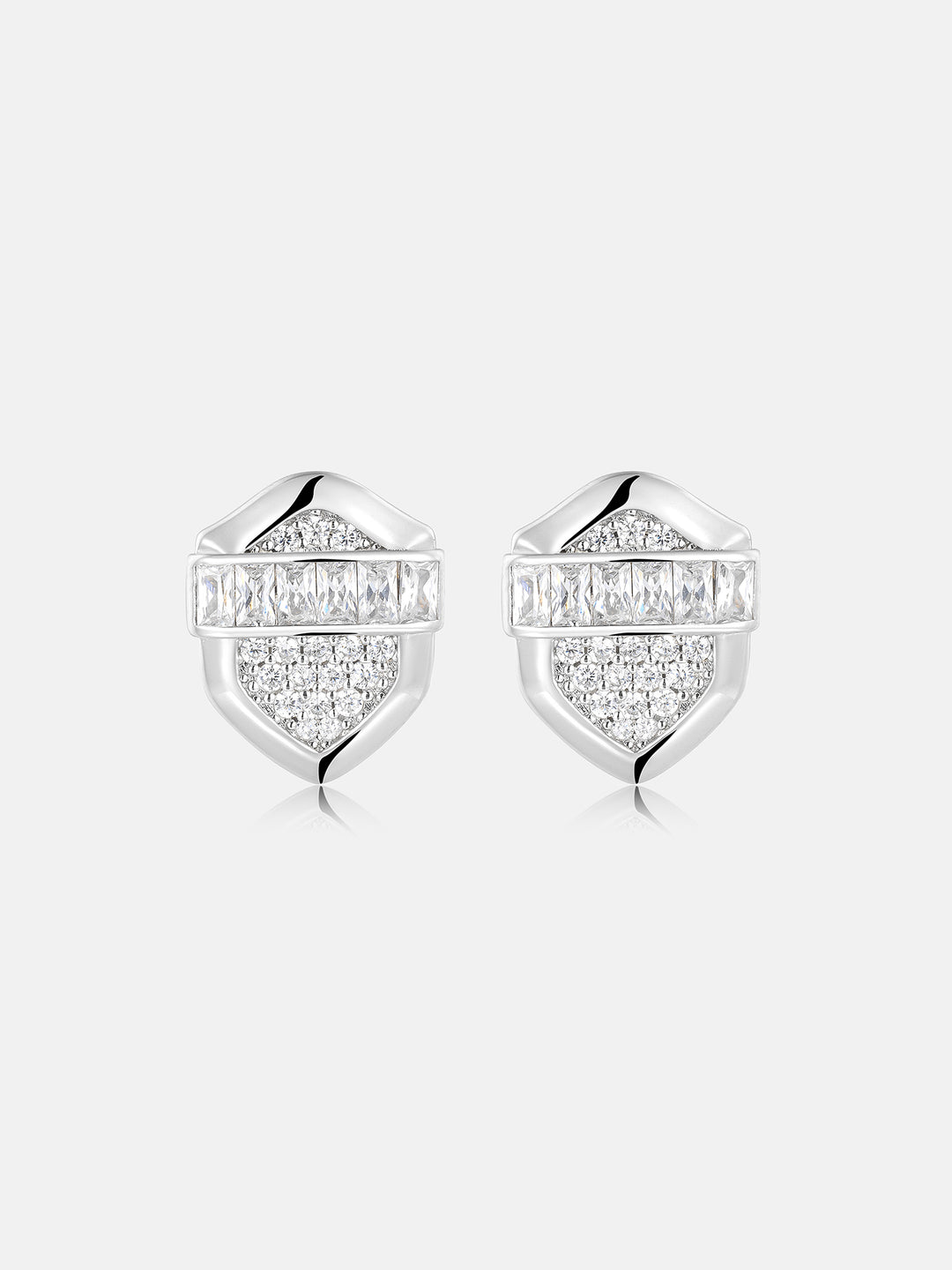 Moissanite Shield Baguette Stud Earrings - ICEGIANT