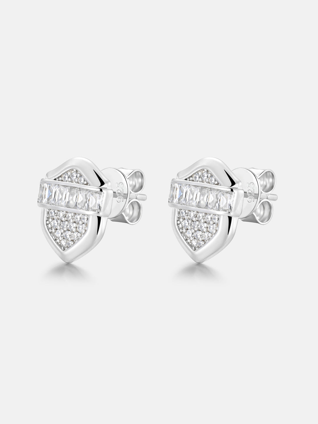 Moissanite Shield Baguette Stud Earrings - ICEGIANT