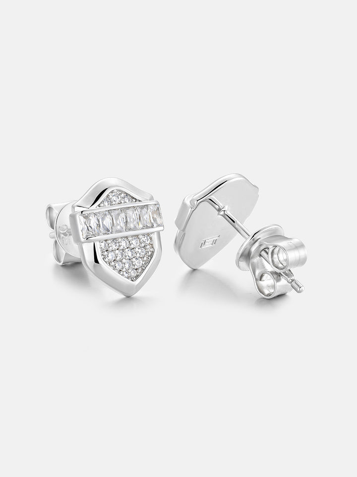 Moissanite Shield Baguette Stud Earrings - ICEGIANT
