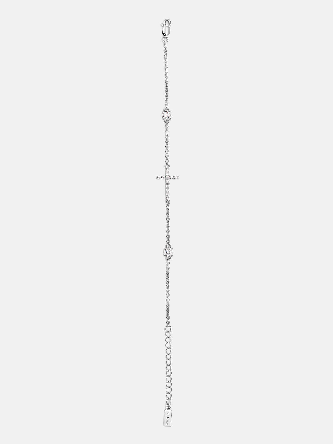 Moissanite Sideways Cross Bracelet