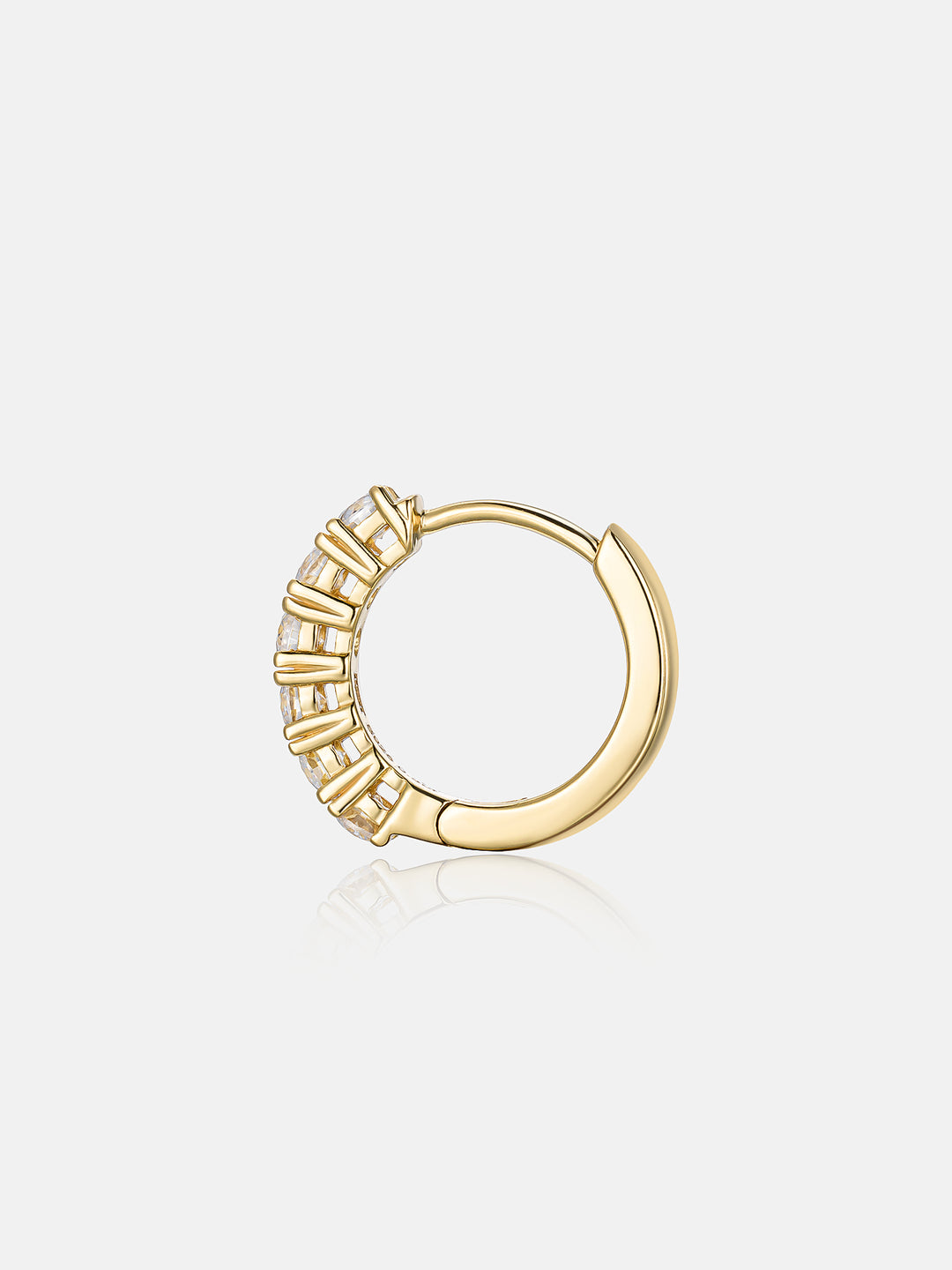 Moissanite Single Row Hoop Earrings-0.6CT Total