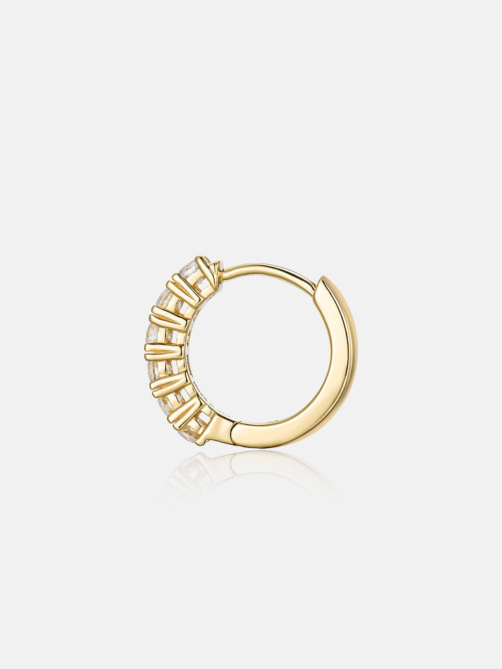 Moissanite Single Row Hoop Earrings-0.6CT Total