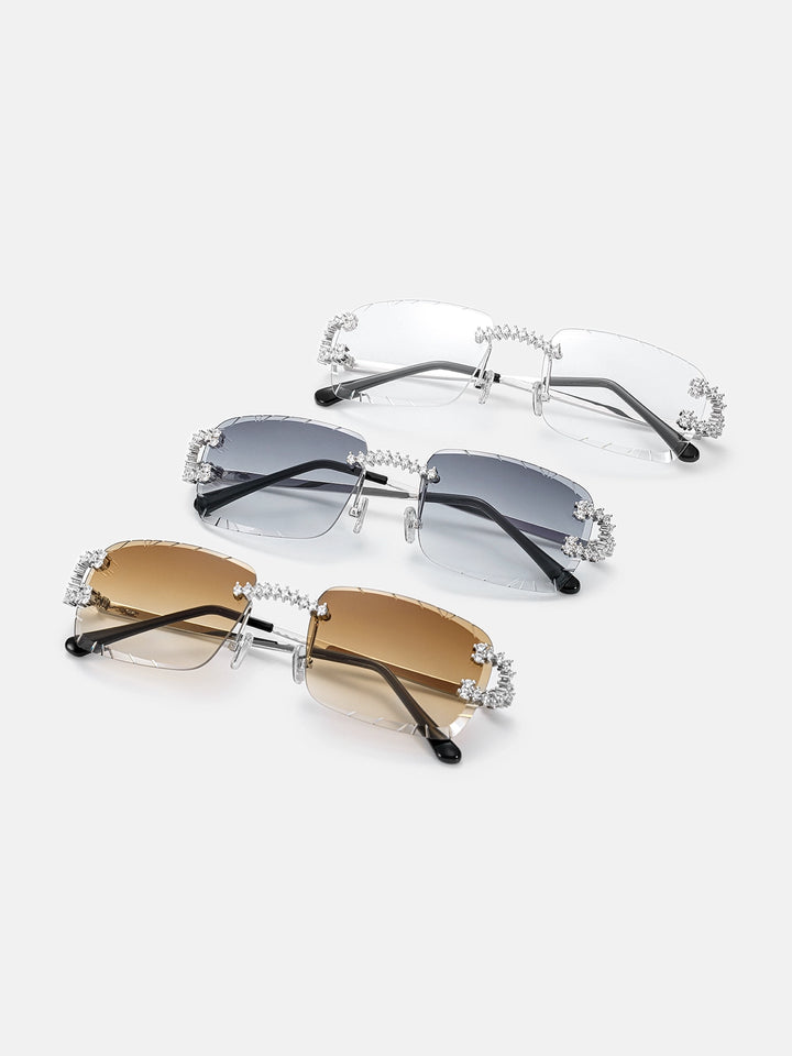 Moissanite Spiked C Sunglasses In White Gold