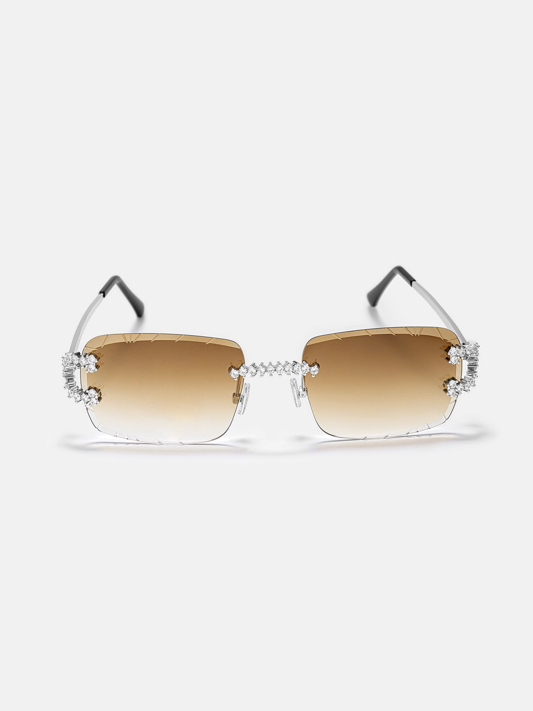 Moissanite Spiked C Sunglasses In White Gold