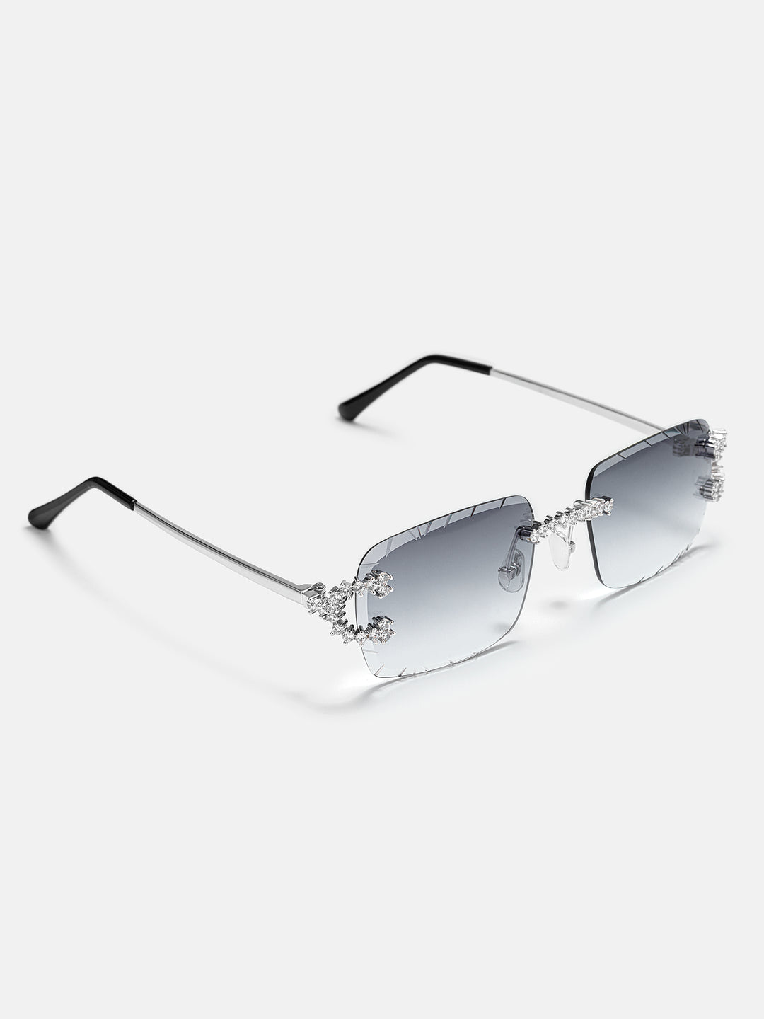 Moissanite Spiked C Sunglasses In White Gold