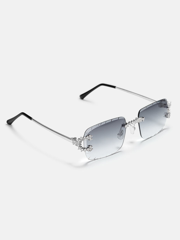 Moissanite Spiked C Sunglasses In White Gold