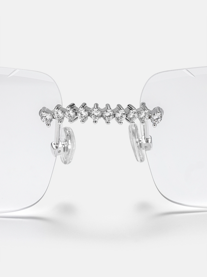 Moissanite Spiked C Sunglasses In White Gold