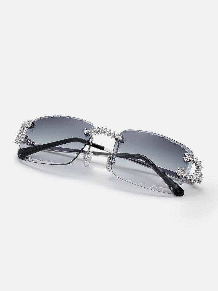 Moissanite Spiked C Sunglasses In White Gold