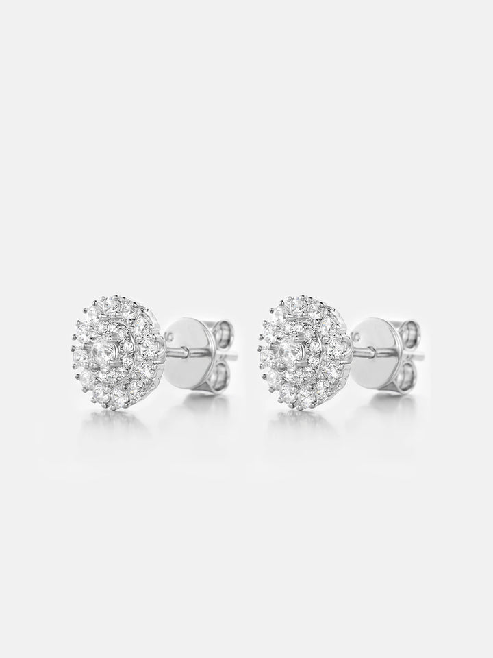 Moissanite Spiked Triple Layer Cluster Stud Earrings