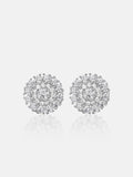 Moissanite Spiked Triple Layer Cluster Stud Earrings