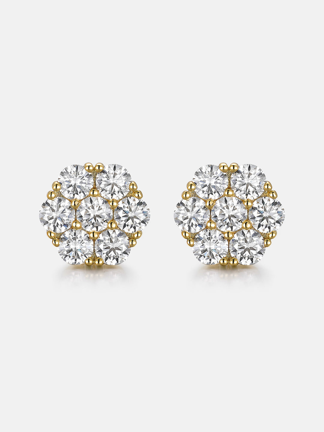 Moissanite Cluster Hexagon Earrings-4.2CT Total