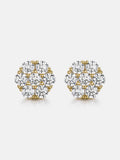 Moissanite Cluster Hexagon Earrings-4.2CT Total