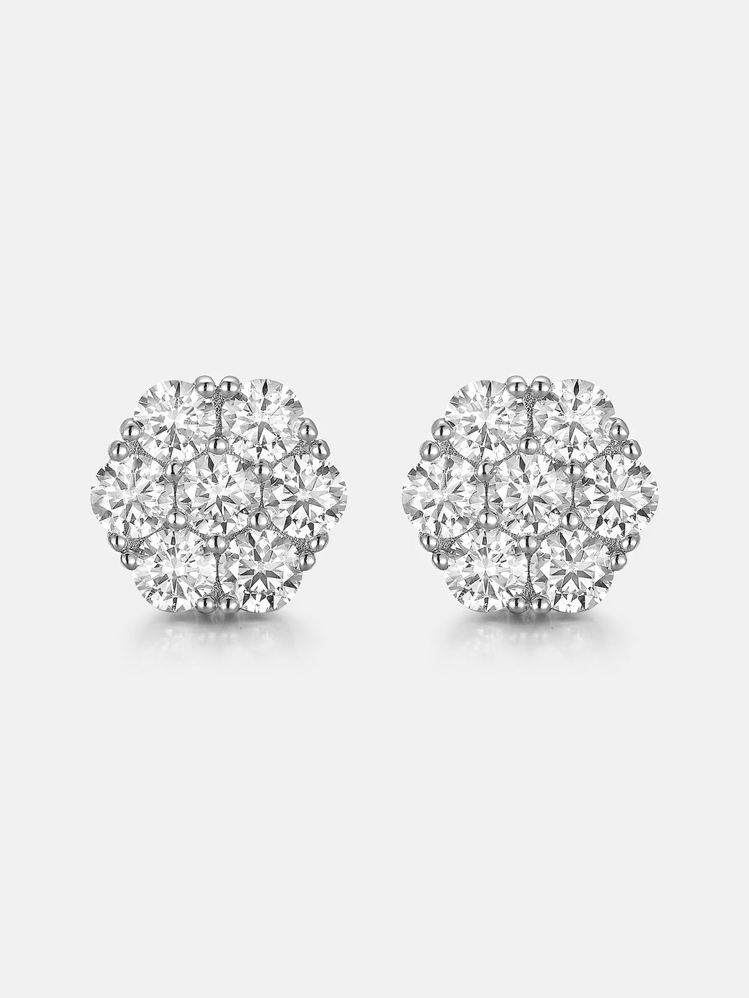 Moissanite Cluster Hexagon Earrings-4.2CT Total