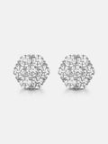 Moissanite Cluster Hexagon Earrings-4.2CT Total