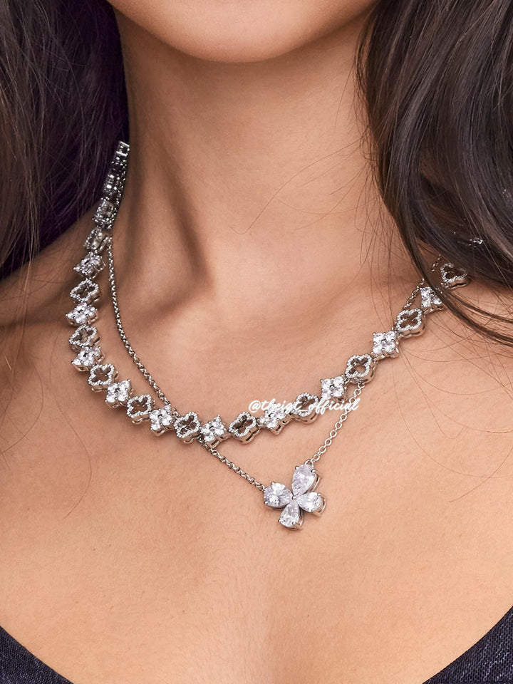 Pear Cut Moissanite Butterfly Necklace