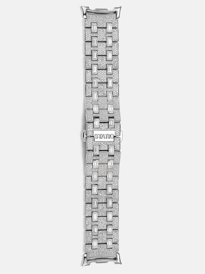 Moissanite Emerald & Round Cut Band For 46mm Galaxy Watch 8 Classic
