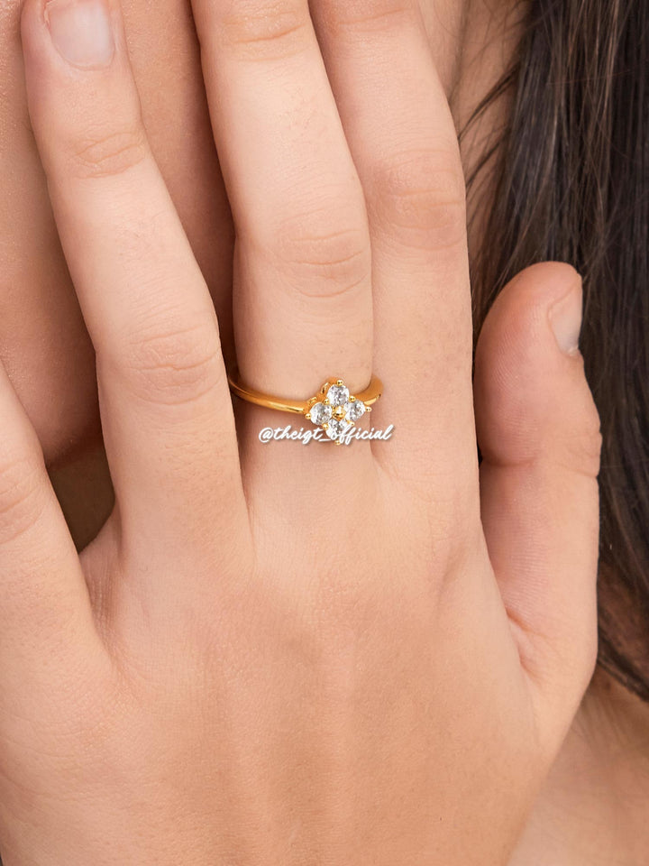 Moissanite Four-Stone Clover Engagement Ring