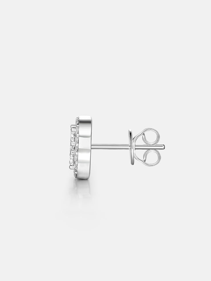 Moissanite Four Leaf Clover Clusted Earrings