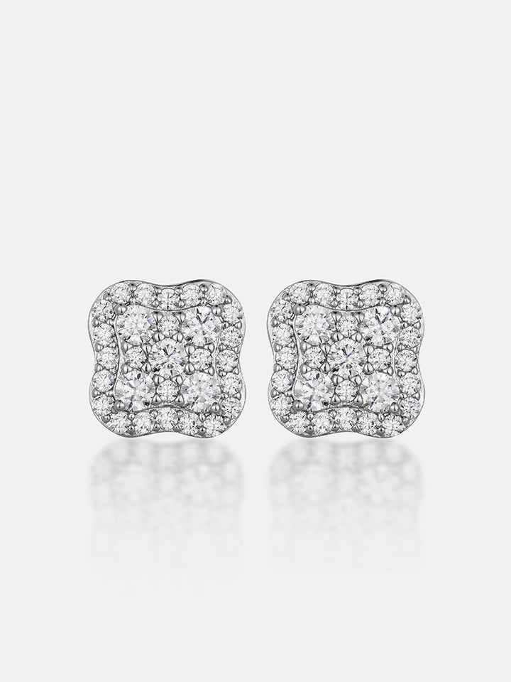 Moissanite Four Leaf Clover Clusted Earrings