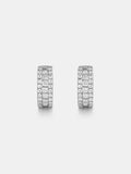 14K Solid Gold Moissanite Princess Cut Hoop Earrings