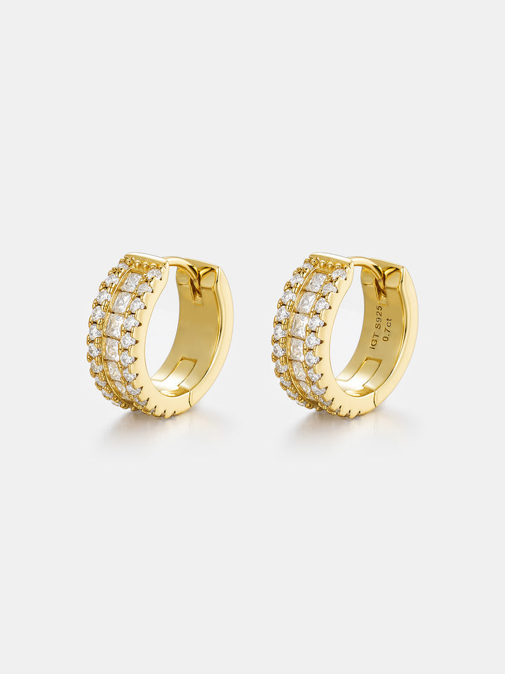 Moissanite Princess Cut Hoop Earrings