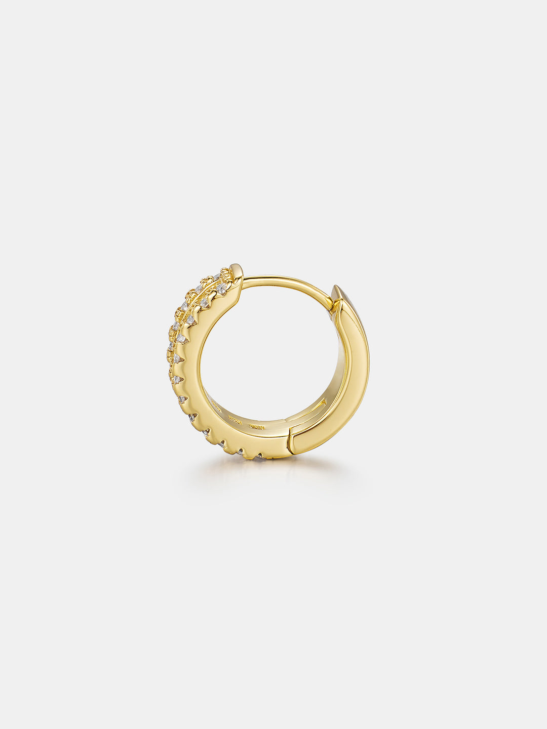 14K Solid Gold Moissanite Princess Cut Hoop Earrings