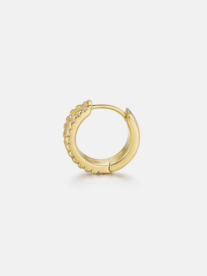 14K Solid Gold Moissanite Princess Cut Hoop Earrings