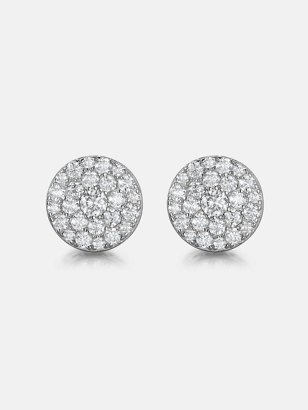 Moissanite Round Circle Cluster Stud Earrings