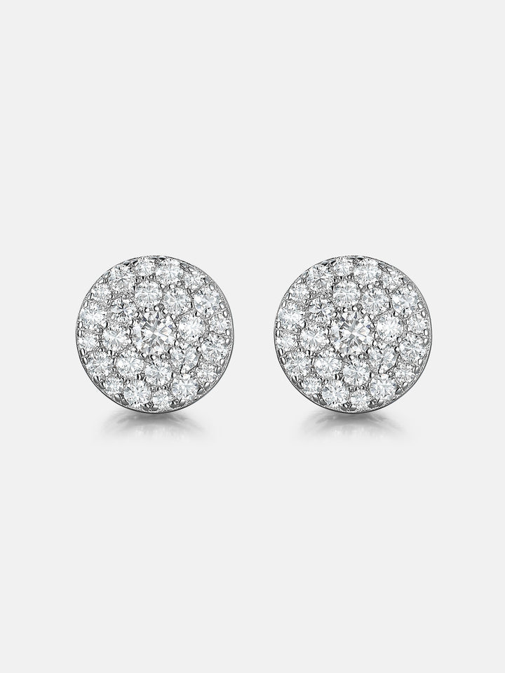 Moissanite Round Circle Cluster Stud Earrings