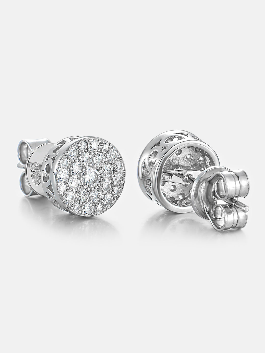 Moissanite Round Circle Cluster Stud Earrings