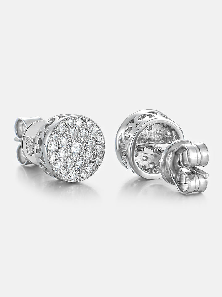 Moissanite Round Circle Cluster Stud Earrings