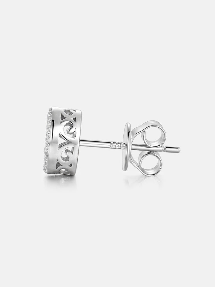 Moissanite Round Circle Cluster Stud Earrings