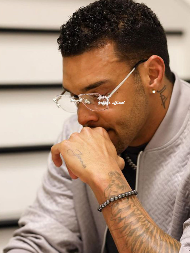 Moissanite Spiked C Sunglasses In White Gold