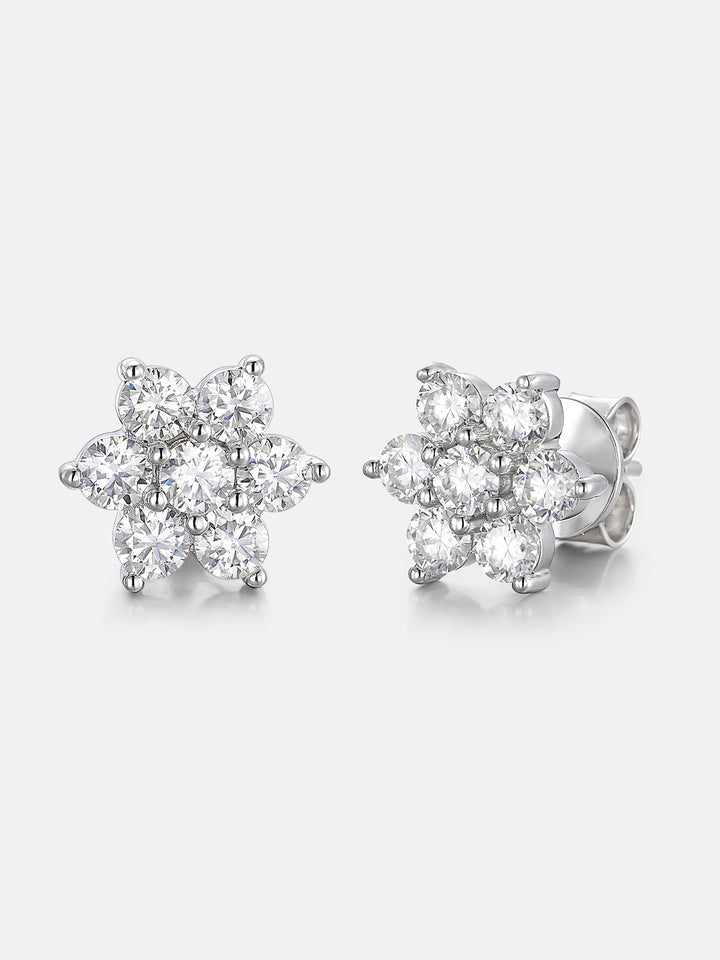 Moissanite Star Cluster Stud Earrings