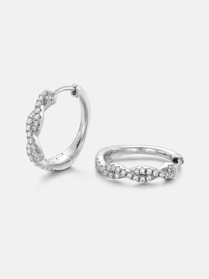 Moissanite Twisted Infinity Hoop Earrings