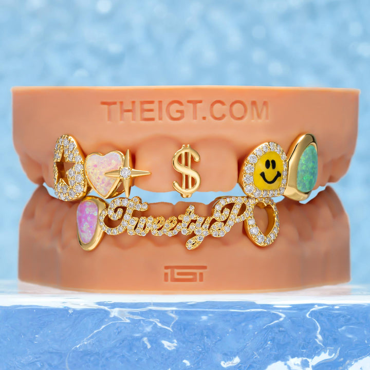 "Money Smile" Pink Opal Grillz
