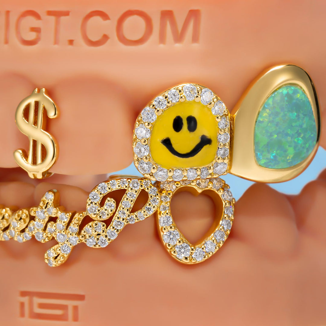 "Money Smile" Pink Opal Grillz