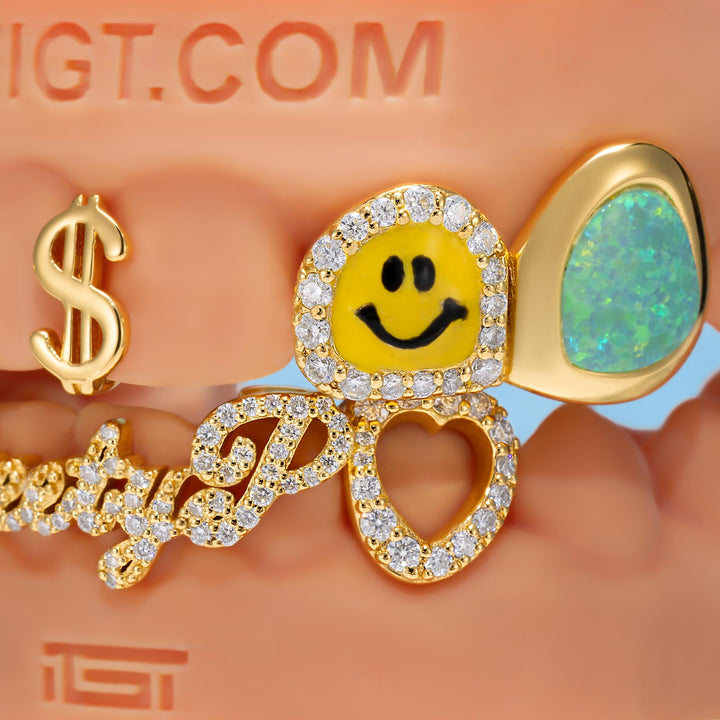"Money Smile" Pink Opal Grillz
