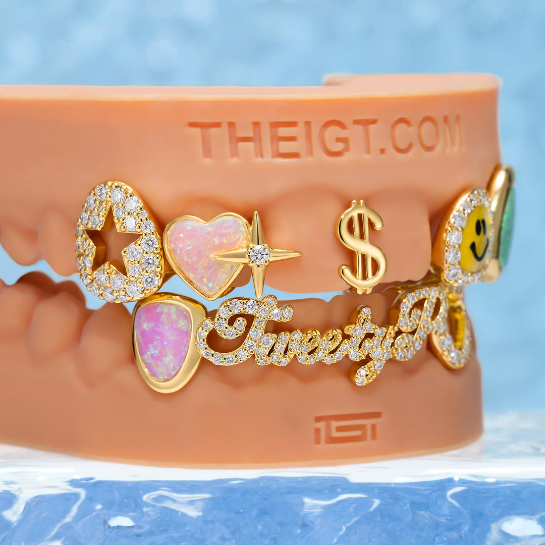 "Money Smile" Pink Opal Grillz