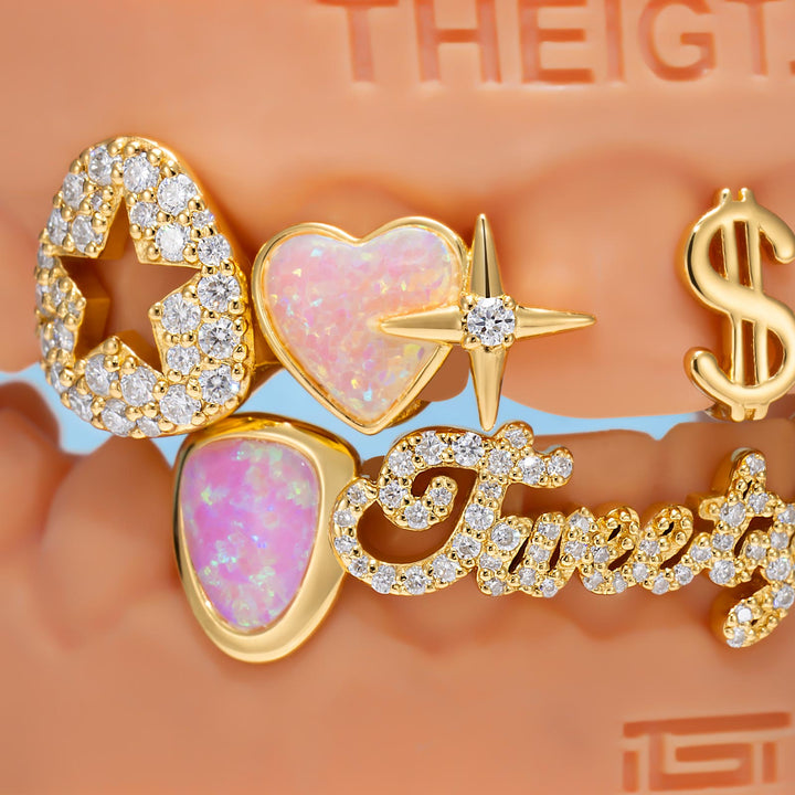 "Money Smile" Pink Opal Grillz